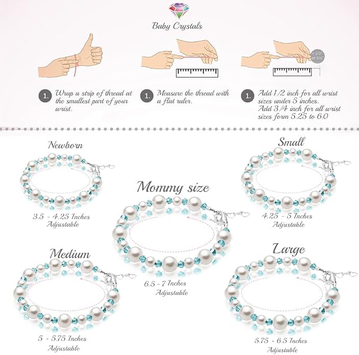 Sterling Silver Initial Charm Personalized Birthstone Bracelets for Girls, Baby Girl, Birthday Gifts for, Newborn, infant, Toddler, Teen, Pearl Bracelet, Birthstone Jewelry Crystals