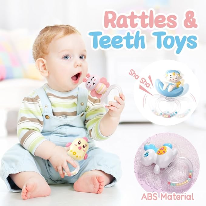 Baby Musical Crib Mobile with Timing Function Projector and Lights,Hanging Rotating Rattles and Remote Control Music Box with 150 Melodies,Toy for Newborn 0-24 Months