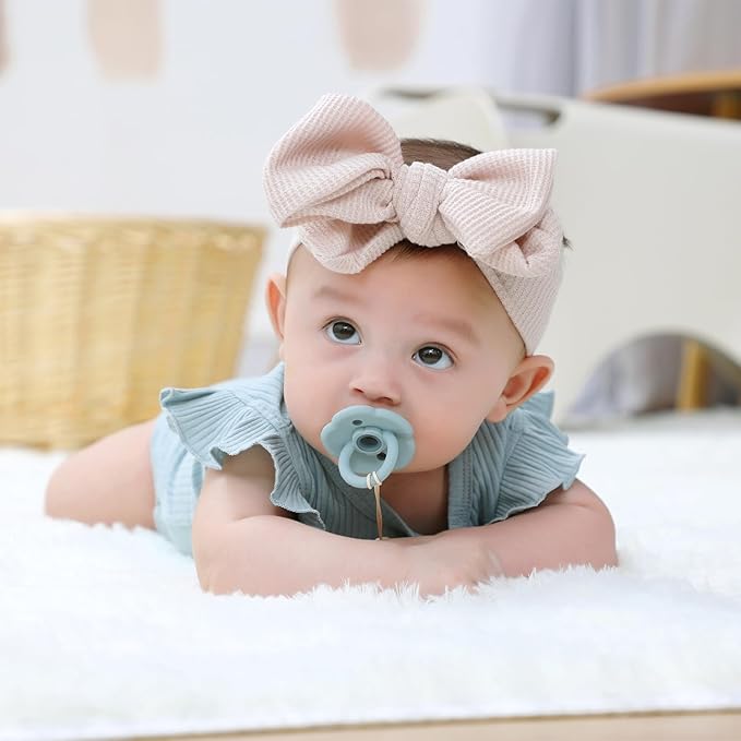 Moonkie Pacifiers Set of 2 | One-Piece Design Baby Pacifier with Large Air Holes | BPA-Free Silicone | Safe for Babies 6 Months+
