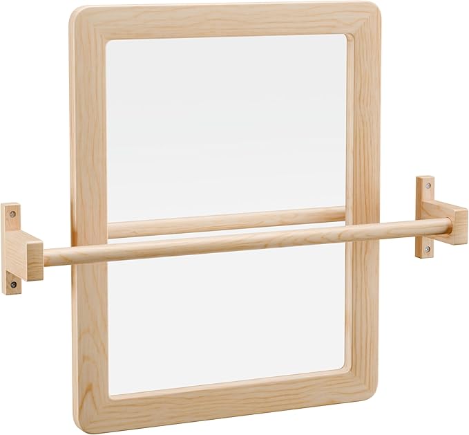 Montessori Baby Pull Up Bar, Montessori Small Mirror is Suitable for Babies Aged 6 to 18 Months, Infants Registry Item, 19.7 * 15.8 inches