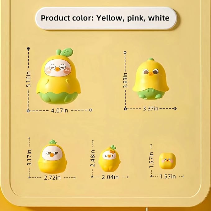 LQR Unique Yellow Duck Russian Nesting Dolls, Fruit Duck Nesting Dolls, Stacking Cups, Sensory Toys for Children, Toddler Educational Count Learning Toys, Birthday Gifts for Boys and Girls