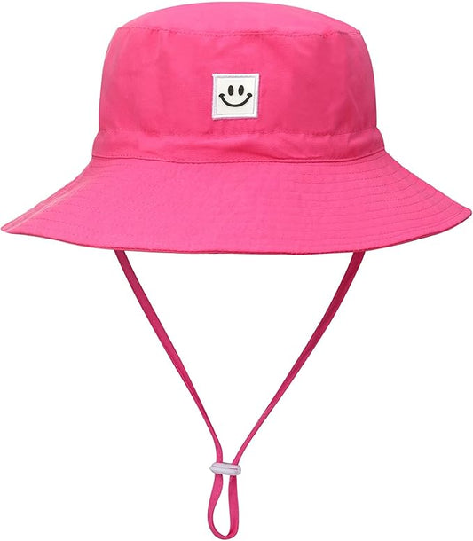 MaxNova Baby Sun Hat Smile Face UPF 50+ Toddler Bucket Hat for Boys Girls 0-7 Years