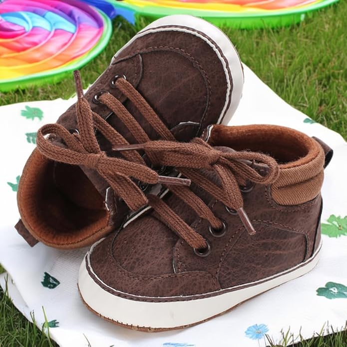 CENCIRILY Baby Boys Girls High Top Sneakers Soft Soles Anti Skid Infant Ankle Shoes Toddler Prewalker First Walking Crib Shoes