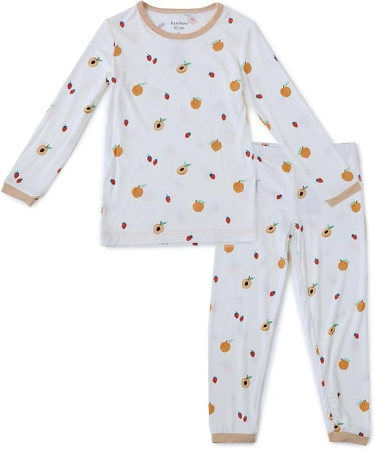 Toddler Pajamas – 95% Bamboo Viscose, 5% Spandex – Soft, Breathable Long-Sleeve Pajama Set for Kids, Sleepwear, Imported