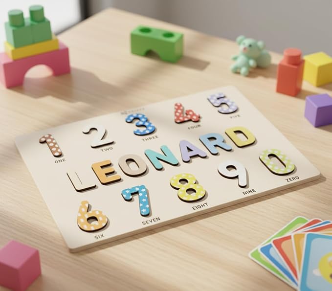 Personalized Name Puzzle for Toddlers 1-3, Customized Baby Girl Gift, Custom Baby Boy Gift, Wooden Name Puzzle for Kids, Custom Baby Stuff, Baby Nursery Room Decor