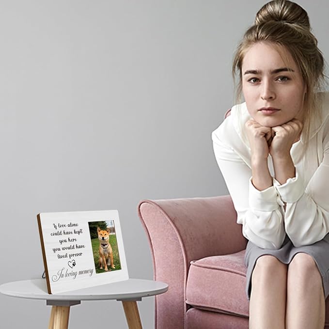 Pet Dog Memorial Picture Frame for Dogs That Passed Goodbye Gifts for Someone Who Lost a Dog It Love Alone Could Have Kept You Here Photo Frame Table Desk Decor for Home Livingroom Bedroom