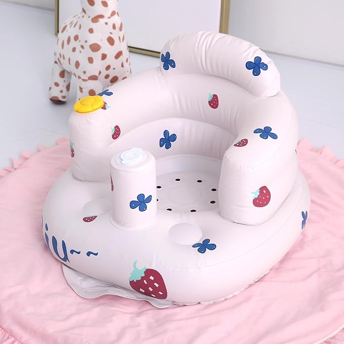 Coolcandy Inflatable Baby Seat for 3-36 Months, Toddler Baby Chair Built-in Air Pump, Supportive Sit-Up Chair, Portable & Load-Capable, Ideal for Learning sit, Feeding & Entertaining