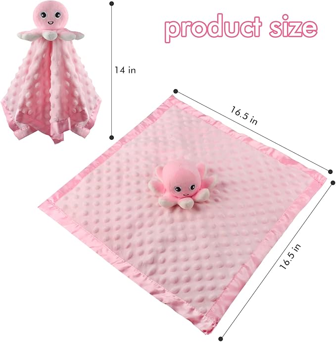 Baby Security Blanket Loveys for Babies Snuggle Toy Plush Octopus Stuffed Animal Baby Gifts for Girls and Boys Newborn