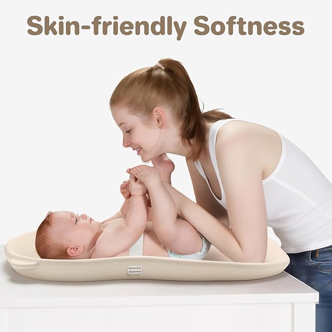 Waterproof Baby Diaper Changing Pad EVA Foam Wipeable Teddy Bear, Non-Slip Base Changer Pads Portable with Adjustable Safety Belt, Easy to Clean Change Mat Fits All Changing Station Table Dresser Bed