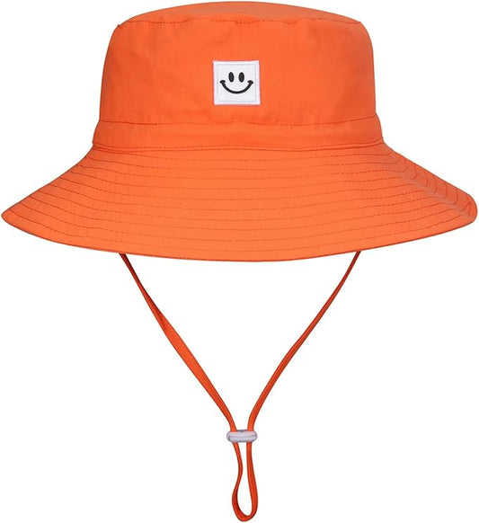 MaxNova Baby Sun Hat Smile Face UPF 50+ Toddler Bucket Hat for Boys Girls 0-7 Years