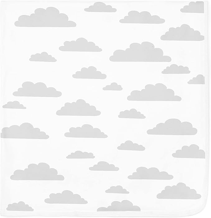 Baby Blankets - Soft Pure Cotton Swaddle Blankets for Boys and Girls - 6 Pack Grey & White Designs - Multi Use - 30 x 30 Inches