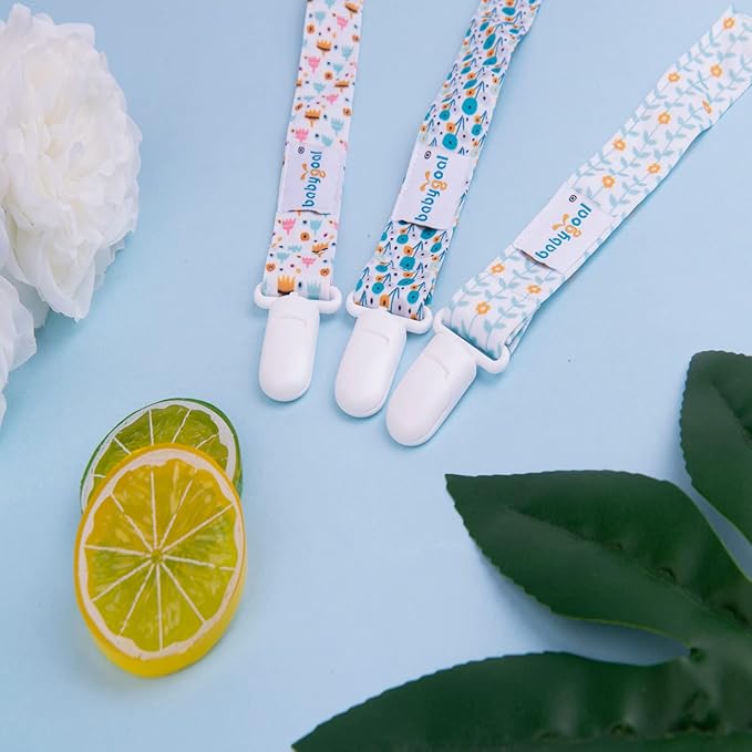 Babygoal Pacifier Clips, 6 Pack Binky Paci Holder and Leash for Boys and Girls Fits for Most Pacifier, Binkie Styles & Baby Teethers & Toys and Gift 6PS35