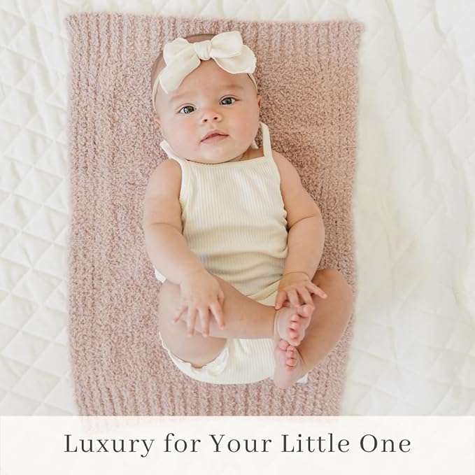 SARANONI Bamboni Luxury Baby Blanket, Breathable & Soft Plush Blanket for Infant Boys & Girls (Pink, Mini 15” x 20”)