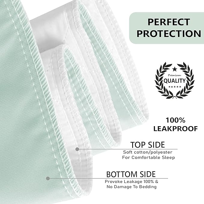 Platinum Care Reusable Bed Pads - Waterproof & Washable Incontinence Protector for Adults, Kids, Elderly, Dogs - Mattress and Chair Cover Pack of 4 - 18x24 (Green)