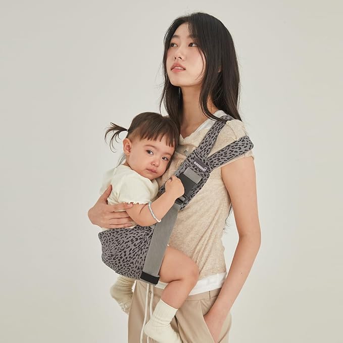 GOOSEKET 365 Toddler Carrier, 100% Cotton, Lightweight, Easy-to-USE, Portable, Suitable from 6-48 Months, Supports UP to 44LBS (Gray Leopard)