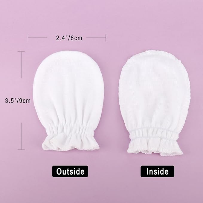 BQUBO 12 Pairs Baby Mittens Newborn Infant Toddler Mittens No Scratch Cotton Elastic Wrist Gloves for Boys Girls 0-6 Months