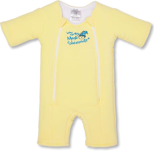 Magic Sleepsuit Baby Merlin's Microfleece Baby Swaddle Transition Product - Soft and Cozy Design, Double Zipper for Easy Diaper Changes, Promotes Safe Sleep, 3-6 Months - Yellow - Large 18-21lbs