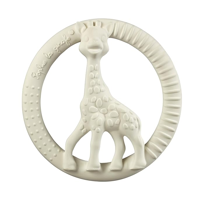 Sophie la girafe So'pure Circle Teether | Handcrafted in France | Made from Natural Rubber | Designed for Teething Babies | Awaken All 5 Senses | Easy to Clean