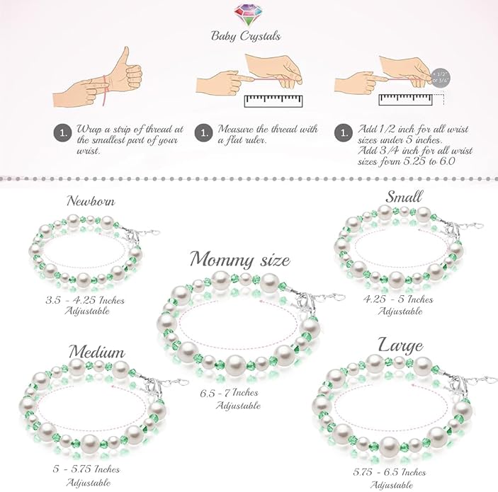 Sterling Silver Initial Charm Personalized Birthstone Bracelets for Girls, Baby Girl, Birthday Gifts for, Newborn, infant, Toddler, Teen, Pearl Bracelet, Birthstone Jewelry Crystals