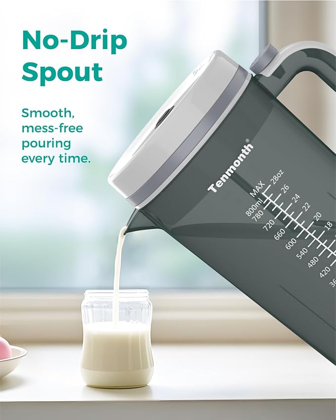 Electric Baby Formula Mixer Pitcher, Fast Baby Formula Maker with No Drip Spout & Locking Lid, Motorized 28oz Clump-Free Mixing, No Air Bubbles, BPA-Free & Portable for Travel