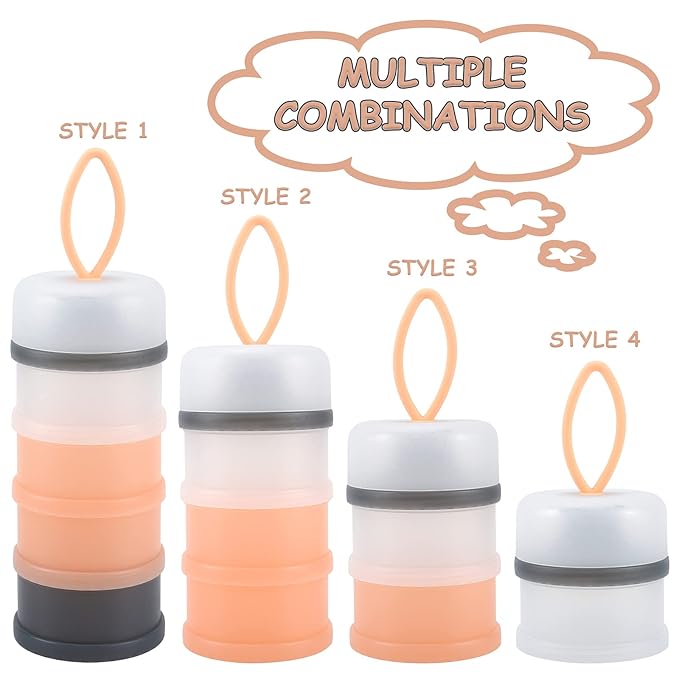 Accmor Baby Formula Dispenser On The Go, Stackable Formula Dispenser for Travel Formula Container to Go, Non-Spill Milk Powder Baby Kids Snack Storage Container, BPA Free, 2 Packs