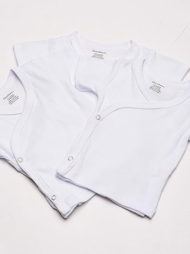 3-Pack White Side-Snap Short Sleeve Shirts