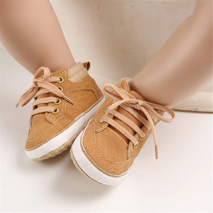 CENCIRILY Baby Boys Girls High Top Sneakers Soft Soles Anti Skid Infant Ankle Shoes Toddler Prewalker First Walking Crib Shoes