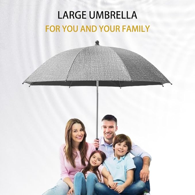 Convenient and Lightweight, Clip-On, Adjustable Steering, Universal, Umbrella Baby Stroller, Stroller Umbrella Attachment for Sun Protection