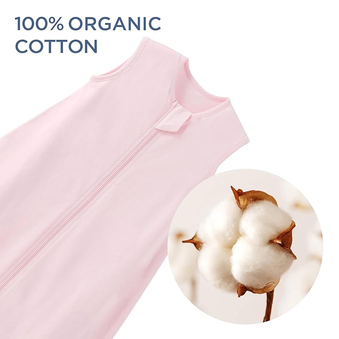 Duomiaomiao 3 Pack Baby Sleep Sack 100% Organic Cotton Lightweight Breathable Comfy Toddler Sleeping Sack (0.5tog Flowers, Medium)
