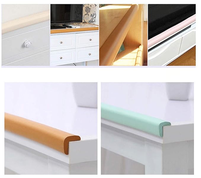 M2cbridge L Shape Extra Thick Furniture Table Edge Protectors Foam Baby Safety Bumper Guard (Black(13.1ft Edge + 4 Corners))