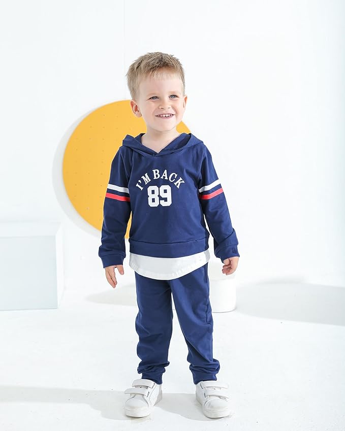 Toddler Baby Boy Clothes Infant Newborn Boy Outfit Long Sleeve Hoodie Sweatshirt Pants Fall Winter Clothes Set