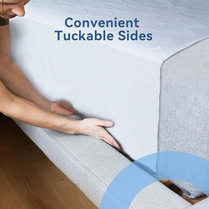 Saddle Style Ultra Soft Quilted Incontinence Bed Pads 34"X52" -2 Pack (with 18‘’ Flaps), Washable and Reusable