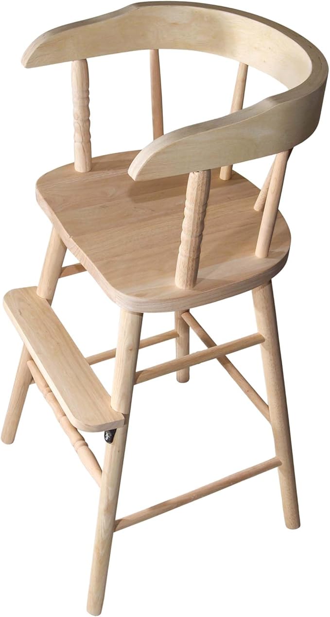 Sargent's Sons Amish Style Wooden Youth Chair, Desk Chair, Youth Dinning Chair with Step & Arms (Natural Unfinished)