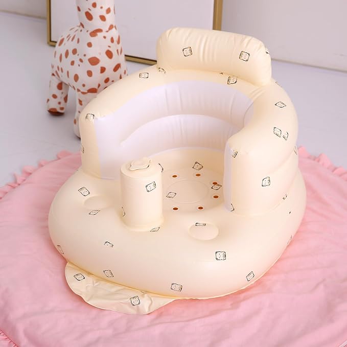 Coolcandy Inflatable Baby Seat for 3-36 Months, Toddler Baby Chair Built-in Air Pump, Supportive Sit-Up Chair, Portable & Load-Capable, Ideal for Learning sit, Feeding & Entertaining
