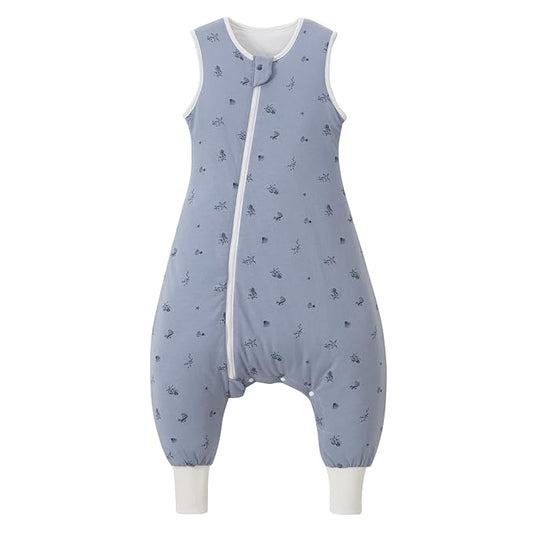 Super Soft 1.5 TOG Sleep Sack with Legs, 100% Organic Cotton Warm Comfy All Season Toddler Sleep Sack with Feet, Ocean, Size L