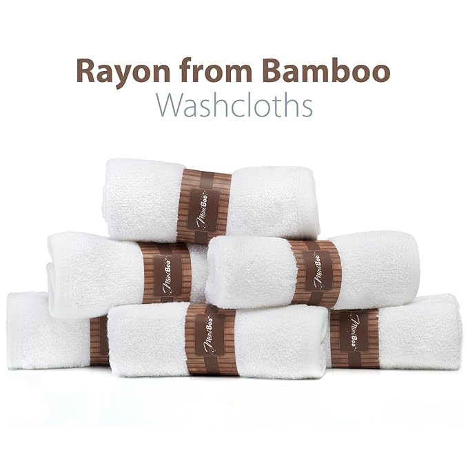 MINIBOO Premium Baby Washcloths for Sensitive Skin - Extra Soft and Absorbent Viscose from Bamboo Face Cloths and Newborn Bath Face Towel - Perfect as Baby Gifts
