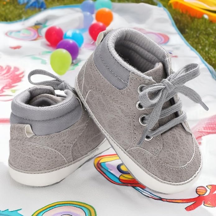 CENCIRILY Baby Boys Girls High Top Sneakers Soft Soles Anti Skid Infant Ankle Shoes Toddler Prewalker First Walking Crib Shoes