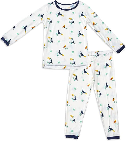 Toddler Pajamas – 95% Bamboo Viscose, 5% Spandex – Soft, Breathable Long-Sleeve Pajama Set for Kids, Sleepwear, Imported