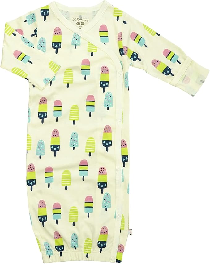 Babysoy Newborn Baby Kimono Wrap Around Snap Sleeper Gown Sack Bundler
