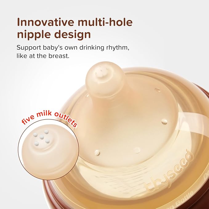 Glass Natural Anti-Colic Baby Bottles | Newborn Breast Like Nursing Bottle for Breastfed Babies with Nipple(3-7 Months),8oz,1pack