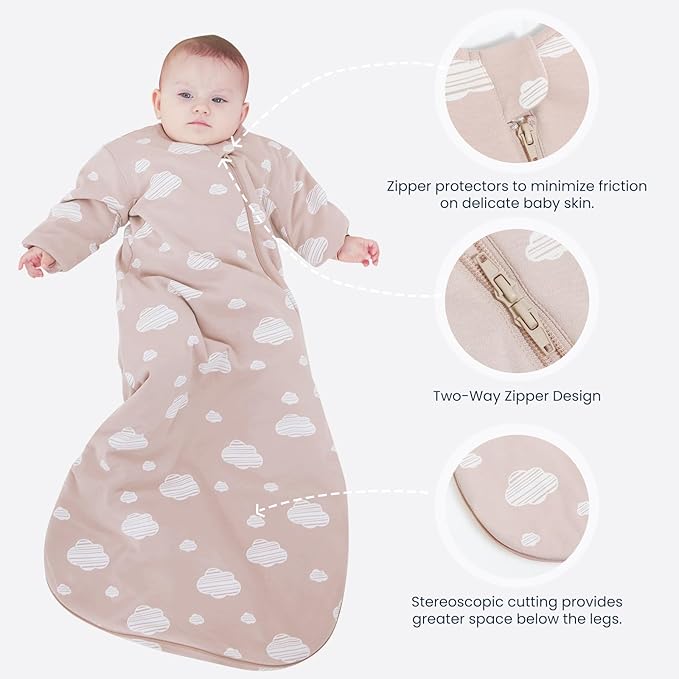 Unisex Sleeping Bag for Babies and Toddlers 1.0 Tog Sleep Sack 6-18Months, Baby Sleep Sack, Newborn Sleep Sack, Wearable Blanket Baby, One piece with sleeves, Gifts for Baby, Pink