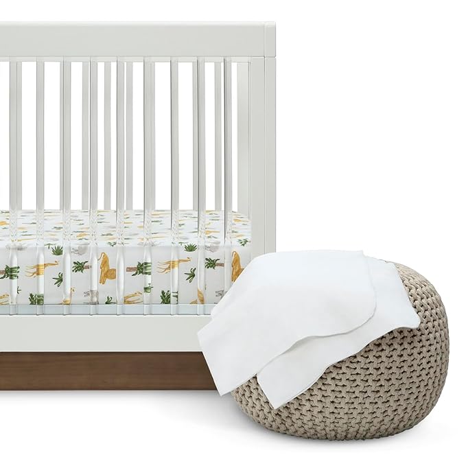 Delta Children 100% Cotton Flannel Baby Receiving Blankets for Girls and Boys – 30x30 Inches (Pack of 4), Safari Friends