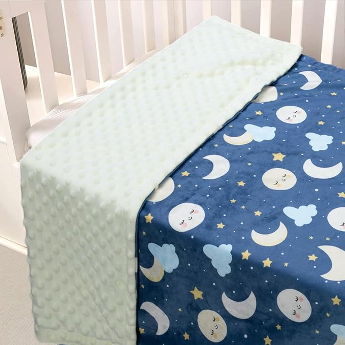 Baby Blankets for Unisex Boys Girls, Super Soft Nursery Minky Blankets, 30 x 40 inch Outer Space Printed Bed Throws Newborn (Night Sky)
