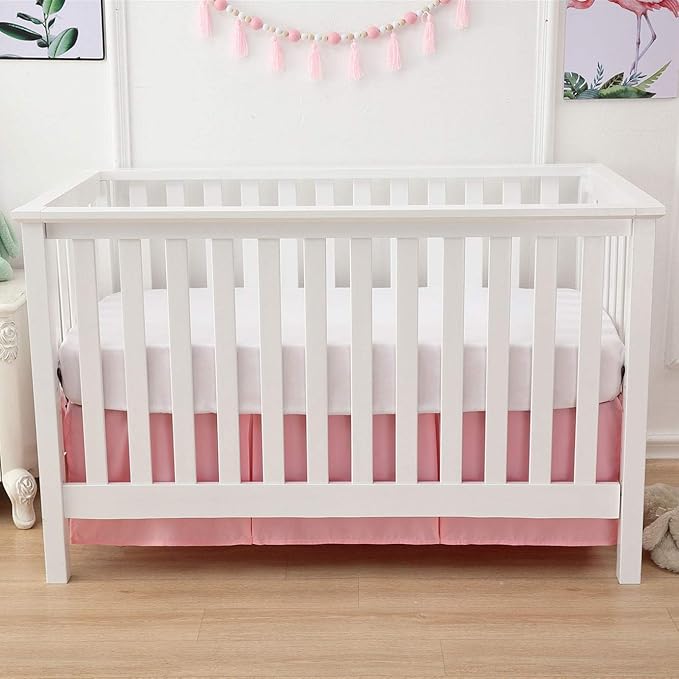 Belsden 3 Pack Microfiber Durable Crib Sheets Fitted, Silky Soft Smooth Breathable Baby Sheets Set for Girls, 28''x52 Fits Standard Crib and Toddler Mattresses, Light Purple + Pink + White Colors