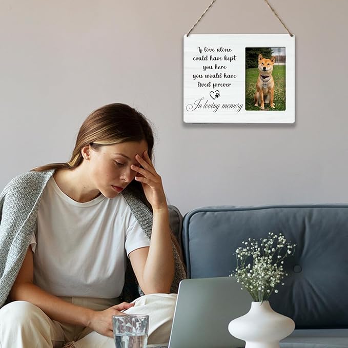 Pet Dog Memorial Picture Frame for Dogs That Passed Goodbye Gifts for Someone Who Lost a Dog It Love Alone Could Have Kept You Here Photo Frame Table Desk Decor for Home Livingroom Bedroom