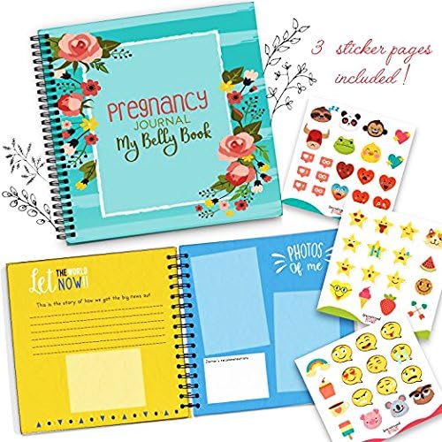 My Belly Book | Pregnancy Journal Memory Book with Stickers | Baby's Scrapbook and Photo Album | Pregnancy Must Haves for First Time Moms | Picture and Milestone Books for Toddlers (New Version)
