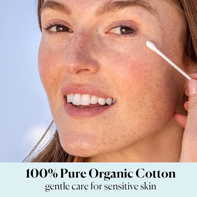 Sky Organics - Organic Cotton Swabs, 500 ct. - Ultra Soft Tips - Strong & Durable - Hypoallergenic - Chlorine Free - Sustainable - with Ebook - Natural, Vegan & Cruelty Free - Skin Care & Self Care