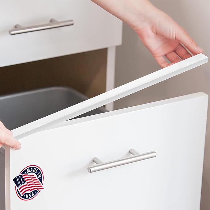 Cabinet Hero Slimline Cabinet Edge Protector - Prevents Chipping, Wear, Discoloration - Drawer Edge Guard, Bumper for Drawer - Easy Slip-On Installation - 3/4" Thick, 24" Length, White, Pack of 4