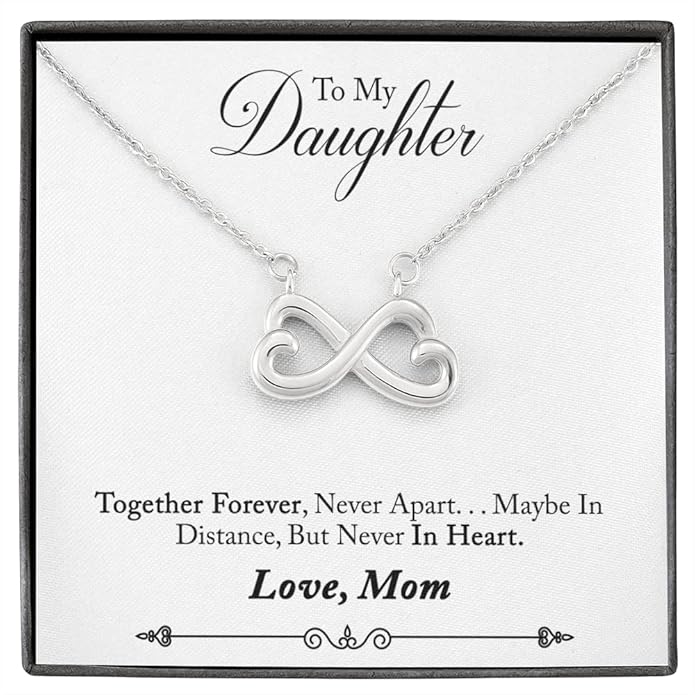 To My Beautiful Daughter Necklace from Mom & Dad | Cubic Zirconia Pendant with Heartfelt Message Card & Gift Box | Daughter Birthday, Graduation, Christmas Jewelry Gift from Parents