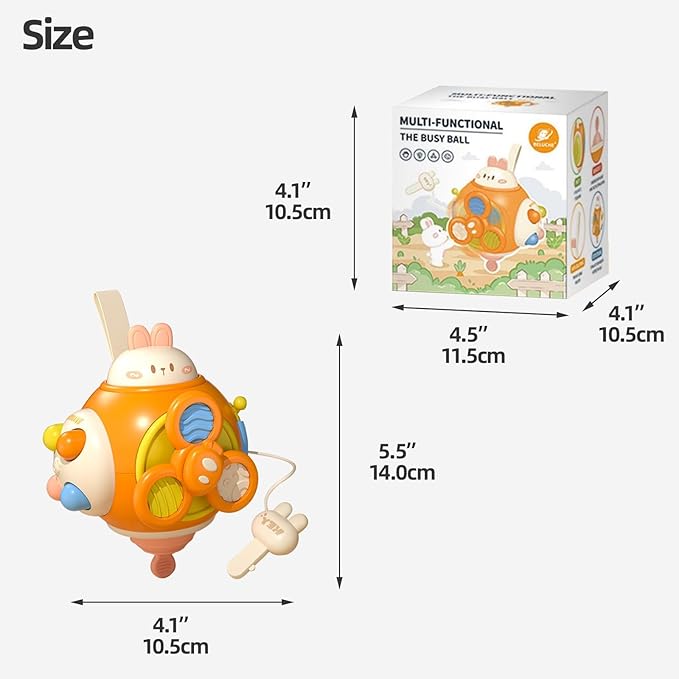 Jollybaby Montessori Baby Toys 0-12 Months, Sensory Busy Cube Fidget Board with Car Travel Toys, Educational Learning Activity Toy for Toddlers, Boys & Girls – Ideal Gift for 1 2 3 Year Olds (C Set)